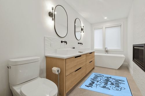 LIICHEES Believe in The Magic of Christmas.Funny Christmas Area Rug 63x48in Washable Rugs for Living Room Bedroom Large Rug Indoor Decorative Carpet Yoga Mat in Scandinavian Neutral bathroom