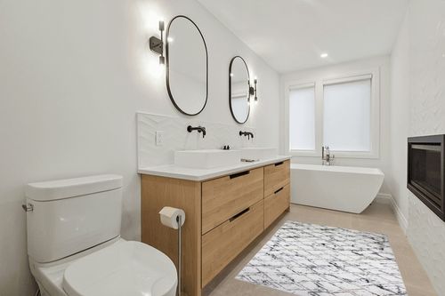 Landgrove Geometric Gray/Ivory Area Rug 17 Stories Rug Size: Rectangle 3'6" x 5'6" in Scandinavian Neutral bathroom