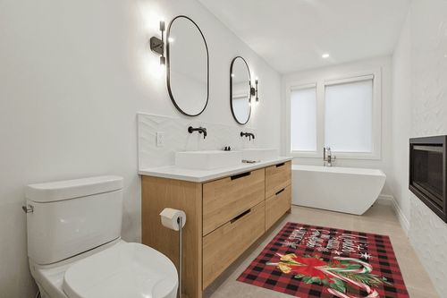 Red Black Buffalo Plaid Outdoor Camping Rug 4" x 6" - Outdoor Patio Rug Area Rug Decor, Holly Christmas Snowflakes Water Absorbent Large Outdoor Carpet for RV, Porch, Deck, Balcony, Picnic in Scandinavian Neutral bathroom