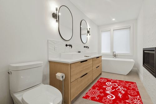 Area Rug, Let is Snow Christmas Rug, 2x3 Feet Rugs for Living Room Bedroom Kids Room Kids Room Nursery Classroom, Non-Slip Comrft Carpet Washable Rug in Scandinavian Neutral bathroom