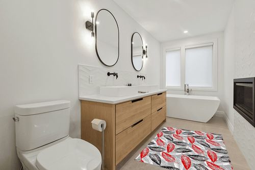 Fluffy Area Rugs for Living Room,48x72in Non-Slip Accent Rug Ultra Soft Carpet Red Black White Leaves Texture Washable Indoor Floor Mats for Bedroom Nursery Decor Abstract Line Sketch Leaf on Gray in Scandinavian Neutral bathroom