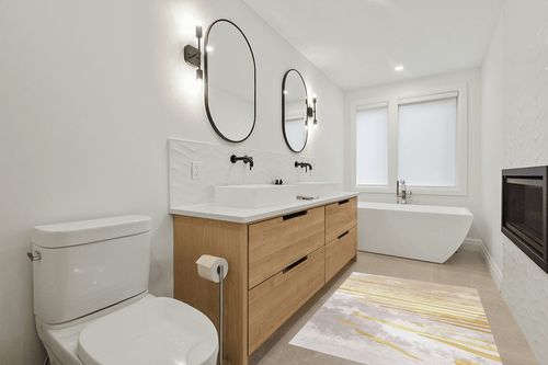 FINOREN Minimalist Area Rug,Art Line Soft Non-Slip Rug for Bedroom Living Room Hallway Dining Room Home Entrance,Washable Low Pile Floor Decor,Child Pet Friendly,Gray-Gold,4x6 Feet in Scandinavian Neutral bathroom