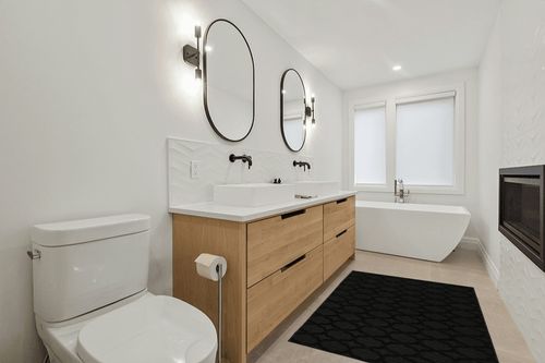 Garland Rug Sparta 4 ft. x 6 ft. Area Rug Black in Scandinavian Neutral bathroom
