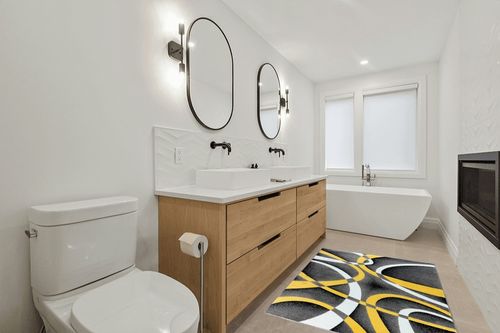 GLORY RUGS Area Rug 4x6 Yellow Door Mat Modern Swirls Carpet Bedroom Living Room Contemporary Dining Accent Sevilla Collection 4816 in Scandinavian Neutral bathroom