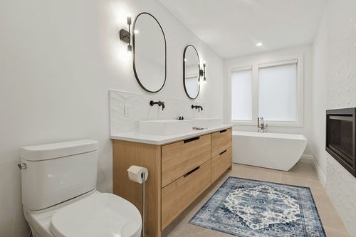 COZYLOOM Vintage Bohemian Area Rug 4x6 Washable Rug Oriental Floral Print Floor Cover Non-Slip Medallion Throw Carpet Soft Foldable Lightweight Thin Mat for Living Room Bedroom Office Beige/Blue in Scandinavian Neutral bathroom