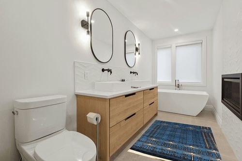 4x6 feet Handknotted Vintage Blue Wool Rug 120x180 cm Custom Area Blue Rug for Bedroom Oriental Rug, Classic Blue Rug for Livingroom in Scandinavian Neutral bathroom