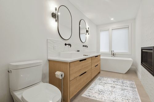 Bloom Rugs Caria Washable Non-Slip 4x6 Rug - Ivory/Gray/Caramel Traditional Area Rug for Living Room, Bedroom, Dining Room, and Kitchen - Exact Size: 4' x 6' in Scandinavian Neutral bathroom