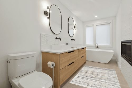 Nourison Glam Abstract Cream Grey 3'11" x 5'11" Area Rug, Easy Cleaning, Non Shedding, Bed Room, Living Room, Dining Room, Backyard, Deck, Patio (4x6) in Scandinavian Neutral bathroom