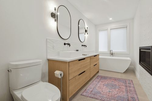 Adiva Rugs Machine Washable Area Rug with Non Slip Backing for Living Room, Bedroom, Bathroom, Kitchen, Printed Vintage Home Decor, Floor Decoration Carpet Mat (Pink, 4' x 6') in Scandinavian Neutral bathroom