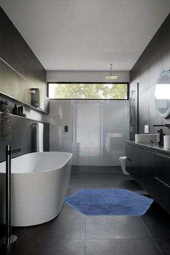 Ultra Soft Rug 4.6 ft in Black Modern Bathroom