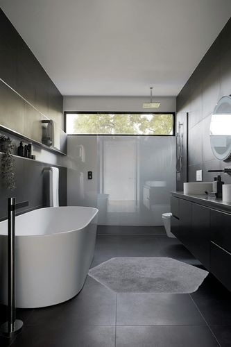 Ultra Soft Rug for Home Décor in Black Modern Bathroom