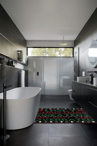 LIICHEES Ugly Christmas Sweaters are Hot and Overrated Area Rug 63x48in Washable Rugs for Living Room Bedroom Large Rug Indoor Decorative Carpet Yoga Mat in Black Modern Bathroom
