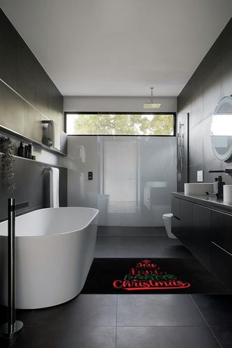 LIICHEES Joy Hope Love Peace Christmas Area Rug 63x48in Washable Rugs for Living Room Bedroom Large Rug Indoor Decorative Carpet Yoga Mat in Black Modern Bathroom