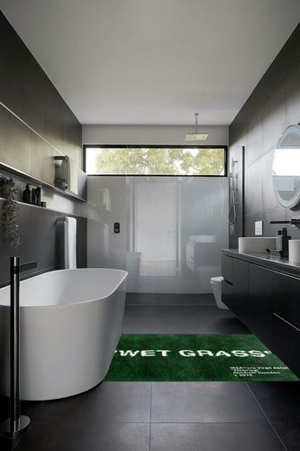 Keep Off Wet Grass Area Rugs Green Modern Large Carpet Neutral Non-Slip Floor Mat Easy Cleaning Rugs for Bedroom Livingroom Playroom Home Decor Mat 63X47inch in Black Modern Bathroom