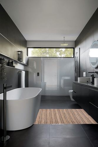 Sonnenberg Striped Flatweave Black/Natural Area Rug Laurel Foundry Modern ... in Black Modern Bathroom