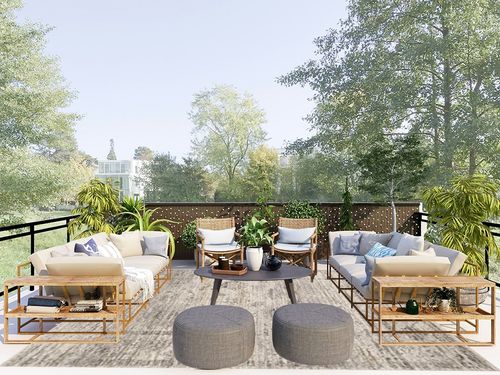 Loloi Magnolia Home by Joanna Gaines x Millie Silver/Dove 7'-10" x 10' Area Rug in Scandinavian Modern Patio