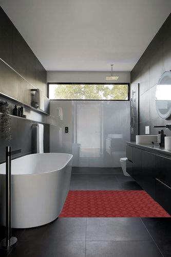 Garland Rug Sparta 4 ft. x 6 ft. Area Rug Chili Red in Black Modern Bathroom