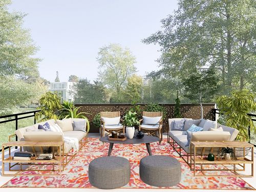 SAFAVIEH Madison Collection Area Rug - 8' x 10', Orange & Ivory, Boho Distressed Design, Non-Shedding & Easy Care, Ideal for High Traffic Areas in Living Room, Bedroom (MAD444P) in Scandinavian Modern Patio