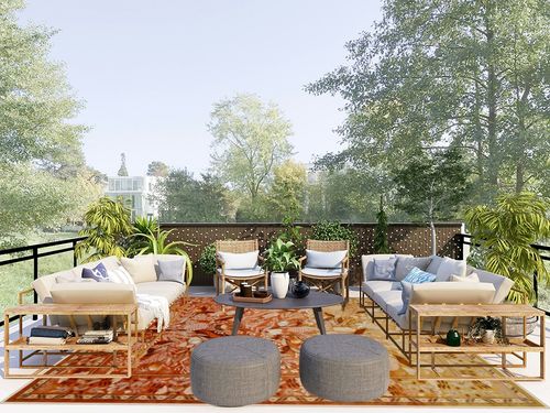 Anidaroel Orange Area Rugs for Living Room 8x10, Botanical Floral Machine Washable Modern Rug, Soft Large Rugs for Bedroom Non-Slip Accent Abstract Rug for Nursery Dining Room Home Office in Scandinavian Modern Patio