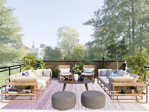 SAFAVIEH Adirondack Collection Area Rug - 8' x 10', Cream & Purple, Modern Ombre Design, Non-Shedding & Easy Care, Ideal for High Traffic Areas in Living Room, Bedroom (ADR113L) in Scandinavian Modern Patio