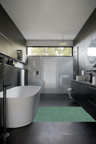 Nourison Essentials Indoor/Outdoor Blue Green 4' x 6' Area Rug, Easy -Cleaning, Non Shedding, Bed Room, Living Room, Dining Room, Backyard, Deck, Patio (4x6) in Black Modern Bathroom