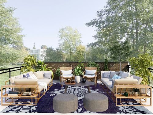 SAFAVIEH Stone Wash Collection 8' x 10' Deep Purple STW235K Hand-Knotted Medallion Premium Wool & Viscose Area Rug in Scandinavian Modern Patio
