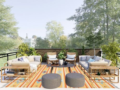 Nourison Baja Tribal Yellow 8' x 10' Area -Rug, Easy -Cleaning, Non Shedding, Bed Room, Living Room, Dining Room, Kitchen (8x10) in Scandinavian Modern Patio