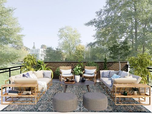 SAFAVIEH Valencia Collection Area Rug - 8' x 10', Blue, Vintage Oriental Design, Non-Shedding & Easy Care, Ideal for High Traffic Areas in Living Room, Bedroom (VAL570M) in Scandinavian Modern Patio