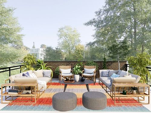 SAFAVIEH Windsor Collection Area Rug - 8' x 10', Yellow & Purple, Shabby Chic Boho Distressed Design, Non-Shedding & Easy Care, Ideal for High Traffic Areas in Living Room, Bedroom (WDS304C) in Scandinavian Modern Patio