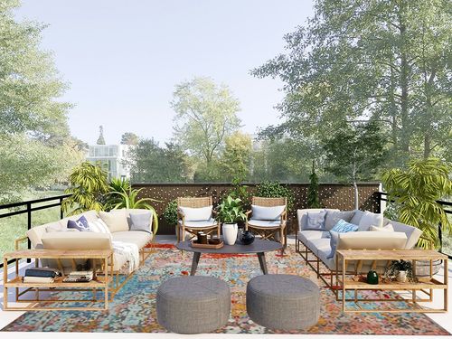 SAFAVIEH Provance Collection Area Rug - 8' x 10', Yellow & Red, Boho Chic Cotton Design, Easy Care, Ideal for High Traffic Areas in Living Room, Bedroom (PRV176C) in Scandinavian Modern Patio