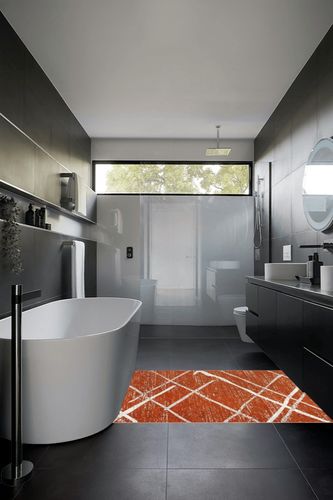 nuLOOM Thigpen Contemporary Area Rug, 4x6, Dark Orange in Black Modern Bathroom