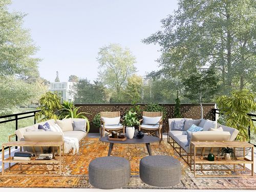 Unique Loom Timeless Collection Area Rug - Peter (8' 4" x 12' 2" Rectangle, Yellow/ Black) in Scandinavian Modern Patio