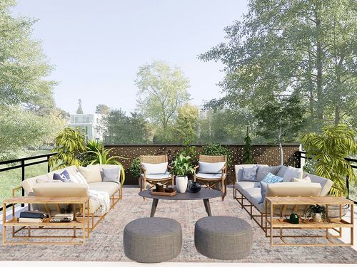 Blush / Grey Traditional Stain-resistant Living Room Area Rug in Scandinavian Modern Patio