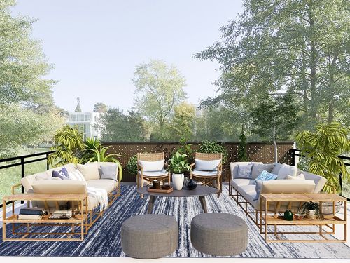 SAFAVIEH Adirondack Collection Area Rug - 9' x 12', Navy & Ivory, Modern Ombre Design, Non-Shedding & Easy Care, Ideal for High Traffic Areas in Living Room, Bedroom (ADR113N) in Scandinavian Modern Patio