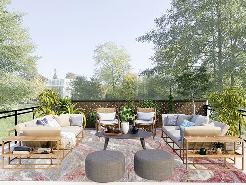 Hauteloom Liverpool Modern Abstract Bedroom Living Room Area Rug - Marble Swirl Pattern - Contemporary Bohemian Farmhouse - Pink, Red, Grey, Off White - 9'2" x 12' in Scandinavian Modern Patio