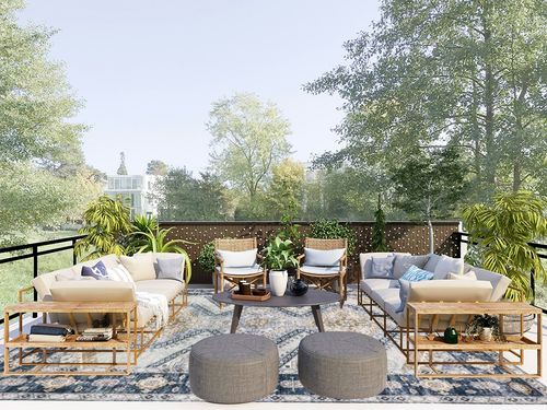 Area Rug Living Room Rugs - 9x12 Large Machine Washable Boho Thin Carpets Vintage Tribal Anti Slip Backing Carpet for Under Dining Table Bedroom Farmhouse Home Office Blue in Scandinavian Modern Patio