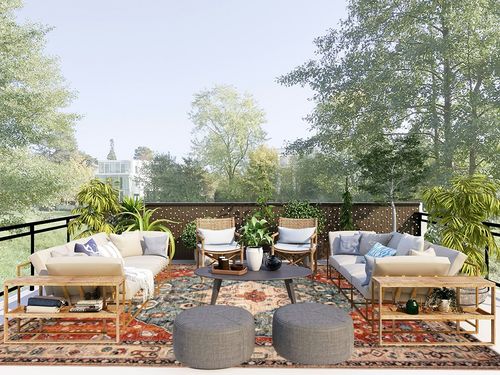 Lahome Boho Tribal Area Rug - 9x12 Large Dining Room Rug Soft Living Room Mat, Vintage Washable Indoor Floor Throw Carpet for Bedroom Powder Room Nursery Playroom Home Office Apartment Decor,Rust in Scandinavian Modern Patio