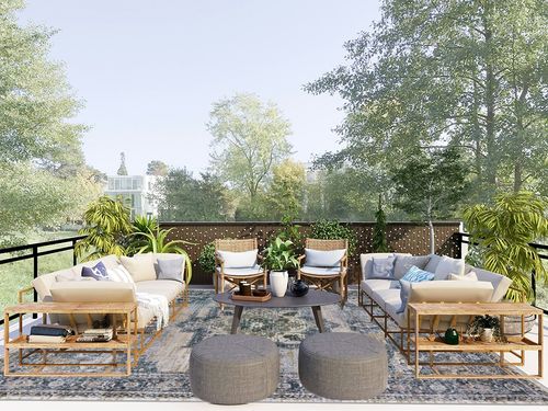 Area Rugs for Living Room: 9x12 Rug for Bedroom Machine Washable with Non Slip Backing Non Shedding, Boho Medallion Floral Large Carpet for Dining Room Nursery Home Office Indoor Decor Gray/Blue in Scandinavian Modern Patio