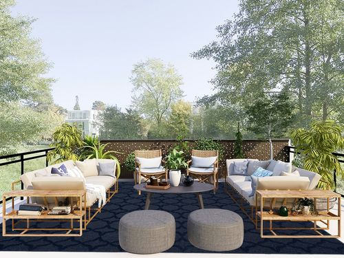 Garland Rug Sparta Area Rug, 9' x 12', Navy CL100N10814410 in Scandinavian Modern Patio