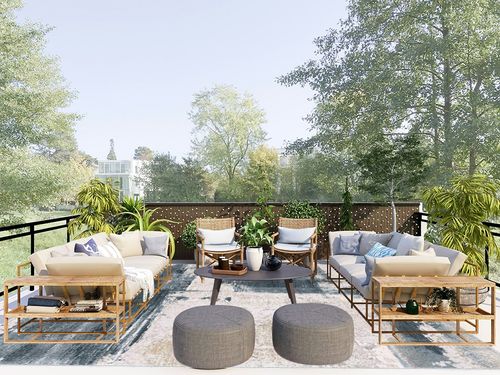 RUG BRANCH Silvia Contemporary Scandinavian Blue Beige Indoor Area Rug for Living Room, Bedroom, Dining Room, and Kitchen - 9' x 12' (9' X 12'3") in Scandinavian Modern Patio