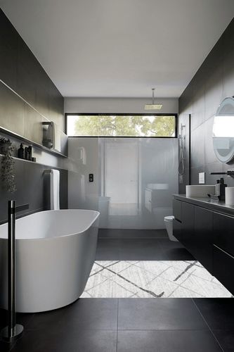 NuLOOM Thigpen Contemporary Area Rug, 4' x 6', Grey in Black Modern Bathroom