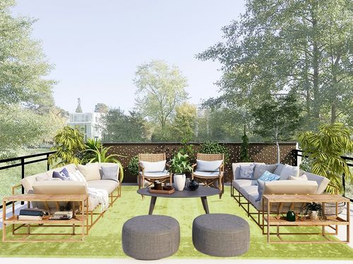 Unique Loom La Jolla Collection Farmhouse, Contemporary, Botanical, Traditional, Vintage Area Rug, 9 x 12 ft, Light Green/Green in Scandinavian Modern Patio