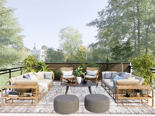 Bloom Rugs Washable Non-Slip 9' x 12' Rug - Tan/Blue/Green Traditional Area Rug for Living Room, Bedroom, Dining Room, and Kitchen - Exact Size: 9' x 12' in Scandinavian Modern Patio