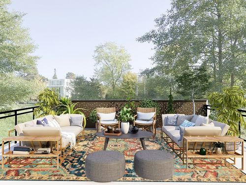 nuLOOM Tabetha Tribal Medallion Area Rug, 8' 10" x 12', Green in Scandinavian Modern Patio