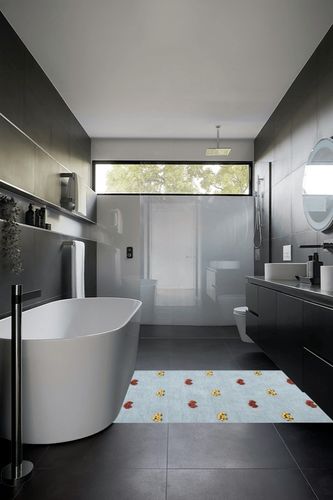 SAFAVIEH Kids Collection Area Rug - 4' x 6', Light Blue & Yellow, Handmade Wool, Car Design, Ideal for The Living Room, Bedroom, Dining Room, Kids Room, Nursery (SFK806L-4) in Black Modern Bathroom