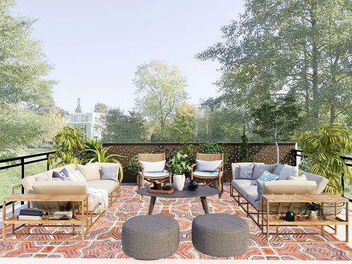 SAFAVIEH Aspen Collection Area Rug - 9' x 12', Pink & Orange, Handmade Boho Wool, Ideal for High Traffic Areas in Living Room, Bedroom (APN260U) in Scandinavian Modern Patio