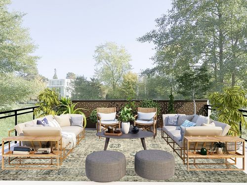 Loloi Magnolia Home by Joanna Gaines x Sinclair Natural/Sage 8'-6" x 11'-6" Area Rug in Scandinavian Modern Patio