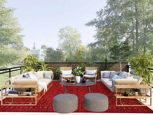 Unique Loom Tekke Collection Over-Dyed Saturated Traditional Torkaman Area Rug, 9 ft x 12 ft, Red/Burgundy in Scandinavian Modern Patio