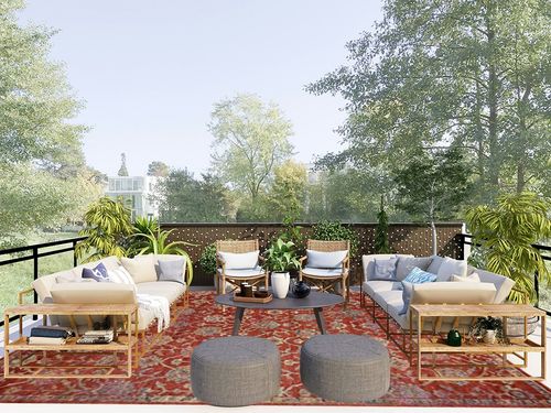 Loloi Giada 9'-0" x 12'-0" Area Rug in Red/Multi - Traditional Accent Rug, Modern Color Rug for Living Room, Bedroom, Entryway & Hallway, No Shed High Traffic Home Décor in Scandinavian Modern Patio