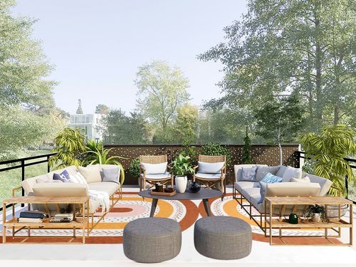 HOMBYS 9x12 Boho Area Rug for Living Room Bedroom, Large Modern Rainbow Floor Carpet with Non-Slip Backing for Indoor Office Dining Room, Home Deco Non-Shedding, Orange, Machine Washable ﻿ in Scandinavian Modern Patio